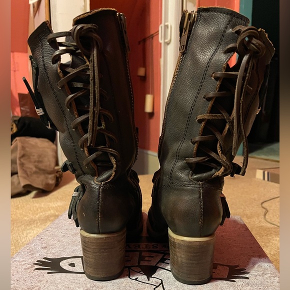Leather Brown Boots US 7 Freebird by Steven Cora - Picture 9 of 9